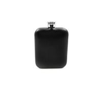 iSavage 6oz Square Shaped Portable Hip Flask, Classic Black Painting 304 Stainless Steel