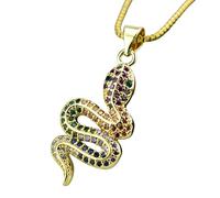 ISCBAFYX 14K Gold Filled Snake Necklace For Women And Men, Classic Animal Dangle Earrings Multicolor Crystal, Minimalist Style - Choker, Reputation