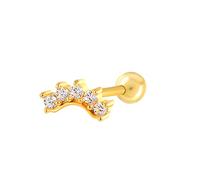 ISCBAFYX 1pcs Piercing Earrings S925 Sterling Silver Bling Zircon Cartilage Stud Earring For Women Ear Bone earlobe piercing Buckle yc616 (Gem Color : 3 Gold color, Metal Color : 1pcs)