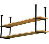 ISCBAFYX 2-Layer Ceiling Hanging Bar Unit - Floating Suspended Shelving Rack for Kitchen Storage Pot & Pan Holder Cookware Hanger Flower Stand 80x30x80cm Home Garage Restaurant