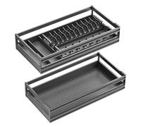ISCBAFYX 2-Tier Expandable Cabinet nizer Pull-Out Shelves for Pots and Pans Fully Extendable Drawers with Adjustable Dish Rack Space-Saving Kitchen Storage Solution