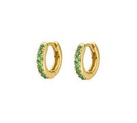 ISCBAFYX 2pcs 100% Real S925 Sterling Silver Stud Earring Green Zircon Earring For Woman Girls Pendientes Oorbellen Bling Crystal Fine Jewerly yc706 (Gem Color : 10 Gold color)