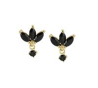 ISCBAFYX 2pcs Luxury Fine Jewelry S925 Sterling Silver Stud Earring For Women Girl Couples Bling Zircon Korean INS Earrings Pendientes Brinco yc701 (Gem Color : 1 gold color)