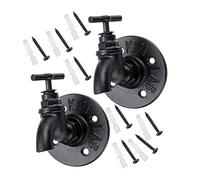 ISCBAFYX 2pcs Water Hose Hook Wall Mounted Clothes Hanger Towel Hooks Heavy Duty Hooks Storage Hooks Wall Mounted Hooks Vintage Robe Hook Faucet Shape Hanger Iron Black Ordinary Ledge