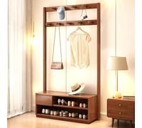 ISCBAFYX 3-in-1 Coat Rack Hall Tree with Storage Drawers & Shoe Bench Entryway nizer with Cushion Wooden Coat Hanger & 9 Hooks for Hallway & Entryway