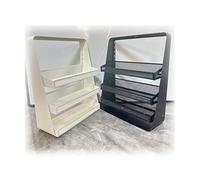 ISCBAFYX 3-Tier Adjustable Metal Wire Snack Shelf - Versatile Countertop for Kitchen Bathroom Office Cabinet - Ideal for Candy Gum & Storage (White)