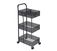 ISCBAFYX 3 Tier Kitchen Storage Rack with Wheels Handcrafted Multi Purpose Organizer for Bathroom and Office