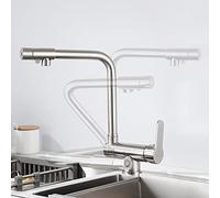 ISCBAFYX 3Way Kitchen Faucet for Reverse Osmosis 1Hole Sink Mixer PullDown Drinking Water Tap Brushed Finish Kitchen Fixture for Clean Water