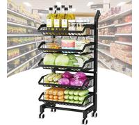 ISCBAFYX 4-Tier Rolling Kitchen Trolley with Wheels, Mobile Fruit & Vegetable Storage Rack, Versatile Snack, Compact Solution, Stylish
