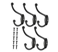 ISCBAFYX 5pcs Wrought Iron Hook Hangers for Clothes Wall Clothes Rack Metal Keychain Decorative Wall Hooks Single Hooks Hanger Rustic Coat Hook Iron Hanging Hooks Bathroom Hooks Single Bond