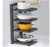 ISCBAFYX Adjustable 2/3/4-Tier Pot and Pan Kitchen Cabinet Storage Rack Under-Cabinet Holder for Pots & Pans Space-Saving Cookware