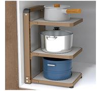 ISCBAFYX Adjustable 2/3/4-Tier Pot and Pan Kitchen Storage Rack for Cabinets Under-CabinetSpace-Saving Cookware Holder Essential Accessory