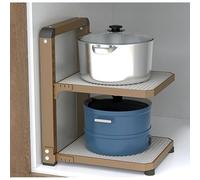 ISCBAFYX Adjustable 2/3/4-Tier Pot and Pan Under-Cabinet Storage Rack for Kitchen Cabinets Space-Saving Cookware Holder nization Solution