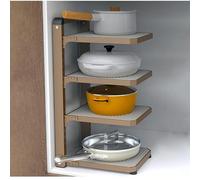 ISCBAFYX Adjustable 2/3/4-Tier Pot and Pan Under-Cabinet Storage Rack for Kitchen Cabinets Space-Saving Cookware Holder Sturdy