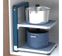 ISCBAFYX Adjustable 2/3/4-Tier Pot and Pan Under-Cabinet Storage Rack for Kitchen Cabinets Space-Saving Cookware Holder Heavy-Duty
