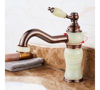 ISCBAFYX All-Copper Basin Faucet with Hot and Cold Water, Antique for Undercounter Installation