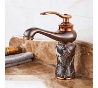ISCBAFYX All-Copper Basin Faucet with Hot and Cold Water, Antique for Undercounter Installation