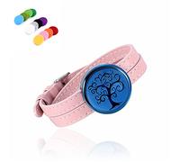 ISCBAFYX Allergy Genuine Leather Fragrance Bracelet Essential Oil Diffuser Perfume Diffuser - Carved