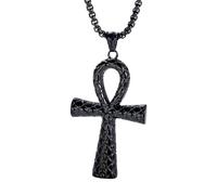 ISCBAFYX Ankh Cross Pendant Necklace Retro Egyptian Steel Individuality Cultural Symbol Unisex Jewelry