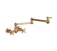ISCBAFYX Antique Bronze Pot Filler Tap, Wall Mounted Foldable Kitchen Faucet, Hot and Cold Single Hole Sink Rotate Folding Spout Brass Flexible Operation(Style A)