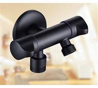 ISCBAFYX Baking Black Finished Double Use Angle Valve Washing Machine Brass 1∕2 Inch Bibcock Faucet Filling Valves Outdoor Garden Taps Retro Style,Black E