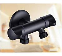 ISCBAFYX Baking Black Finished Double Use Angle Valve Washing Machine Brass 1∕2 Inch Bibcock Faucet Filling Valves Outdoor Garden Taps Retro Style,Black B