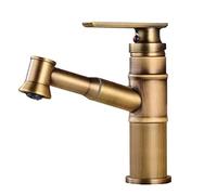 ISCBAFYX Basin Faucet with Pull Out Spray Brass Hot and Cold Single Hole Washbasin Faucet-A
