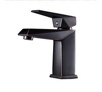 ISCBAFYX Bathroom Sink Faucet One-Handle Basin Mixer Tap Brass Vessel Sink Faucet Single Hole Hot and Cold Water Bathroom Faucet with Water Inlet Hose,Chrome Economic(Black Bronze)