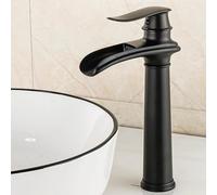 ISCBAFYX Bathroom Sink Taps Basin Mixer Tap Bathroom Sink Waterfall Tap Black Bathroom One Hole Basin Taps Tall
