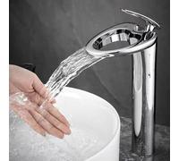 ISCBAFYX Bathroom Sink Taps Basin Mixer Tap Waterfall Chrome Mono Tall Brass Single Lever Hole