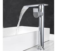 ISCBAFYX Bathroom Sink Taps Basin Mixer Tap Waterfall Chrome Tall Bathroom Faucets Hot and Cold Hot and Cold Water Adjustable