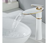ISCBAFYX Bathroom Sink Taps Basin Mixer Tap Waterfall Tap Single Lever Waterfall Basin Taps White,High Style