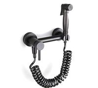 ISCBAFYX Bidet Spray Set, Toilet Bidet Set Black Brass Hot Cold Bathroom Toilet Shower Blow fed Spray Gun Nozzle Bidet Faucet Bathroom,D