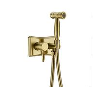 ISCBAFYX Bidet Sprayer with Cold and Hot Water Brass Portable Cloth Diaper Washer Shower Set Wall Mounted Bathroom Tap for Personal Hygiene, Pet Bath,Brushed Gold(Brushed Gold)