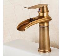 ISCBAFYX Black Ancient countertop Basin Faucet Basin Basin Faucet Waterfall Faucet, Low Model