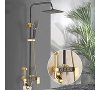 ISCBAFYX Black Gold Shower Faucet Set Space Aluminum Rainfall Bathroom Shower Mixer Faucets with Bidet Hot Cold Water Mixer Tap