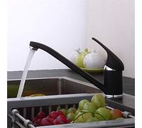 ISCBAFYX Black Painted Hot and Water Mixer Kitchen Sink Faucet Baking Paint Single Handle Rotatable
