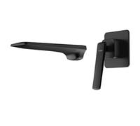 ISCBAFYX Black & Rose Gold Wall-Mounted Waterfall Faucet, Solid Brass Single-Handle Mixer Tap for Bathroom Vessel Sinks & Bathtubs(Black)