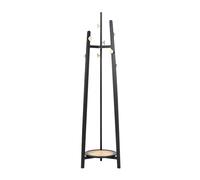 ISCBAFYX Black Solid Wood Coat Rack Space-Saving Entryway Corner nizer Stylish Clothes Hanger for Living Room & Bedroom Storage Solutions