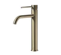 ISCBAFYX Brushed Gold Bathroom Basin Faucet Cold and Mixer Water Tap Deck Mounted Single Hole and Handle Tall Style Brushed Rose Gold,Gunmetal (Brushed Gold)