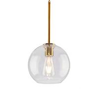 ISCBAFYX Chandelier Glass Globe Pendant Light Mid-Century Gold Hanging Lamp With Spherical Shade for Living Room Bedroom Kitchen Island Ceiling Lamp(Clear,Silver(