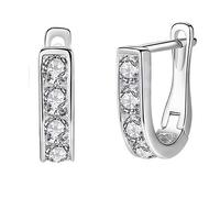 ISCBAFYX Christmas 925 Red Enamel Crystal Stud Earrings For Jewelry Small Ladybird Ladybug