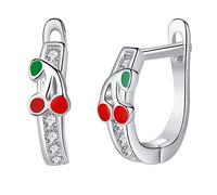 ISCBAFYX Christmas 925 Red Enamel Crystal Stud Earrings For Jewelry Small Ladybird Ladybug