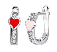 ISCBAFYX Christmas 925 Red Enamel Crystal Stud Earrings For Jewelry Small Ladybird Ladybug