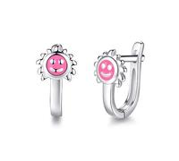 ISCBAFYX Christmas 925 Red Enamel Crystal Stud Earrings For Jewelry Small Ladybird Ladybug