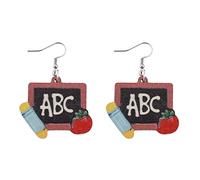 ISCBAFYX Creative Addition Subtraction Multiplication And Division Long Earrings Wooden Earrings Crystal Earrings Studs