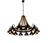 ISCBAFYX Creative Ceiling Lamps Hand-Woven Hemp Rope Multi-Head Chandelier Decorative Interior Lighting Black Pendant Light Illuminate Iron Art Kitchen Dining Room Bedroom Times