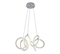 ISCBAFYX Creative Spiral Adjustable Hanging Personality Shaped Double- Sided Illuminated Restaurant Chandelier Inner Circle Warm Outer Ring 6000k White Light- Suspension Lamp