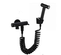 ISCBAFYX Double Function Bathroom One Key Press Faucet Kit Stainless Steel Black Bidet Sprayer Mount On Wall Toilet Set D