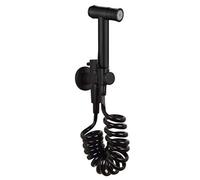 ISCBAFYX Double Function Bathroom One Key Press Faucet Kit Stainless Steel Black Bidet Sprayer Mount On Wall Toilet Set C